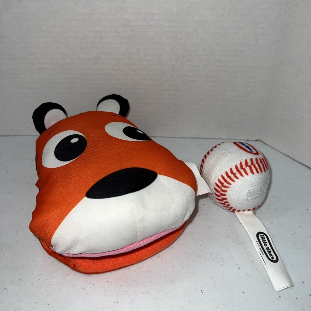 Little Tikes Tiger Hand Puppet Plush‎ Orange With Baseball
